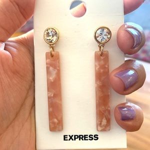 New Express Bar Drop Pink Gold Resin Drop Earring